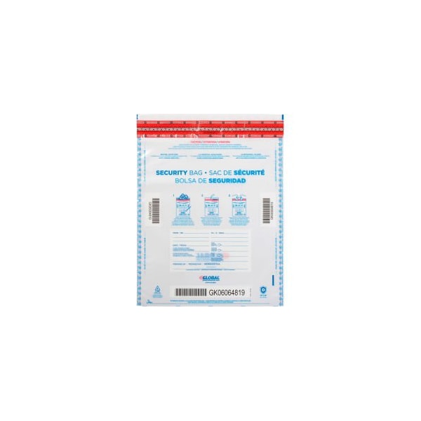 Fraud Stopper FraudStopper Tamper Evident Deposit Bag 12W x 16H Clear 100/Pack GLOI-1216-CL-F - main